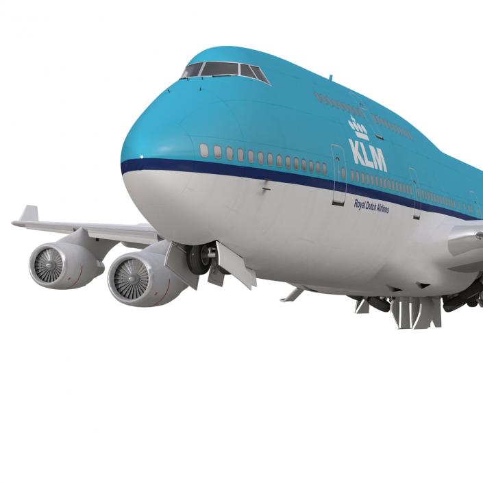 3D model Boeing 747-400 KLM Rigged