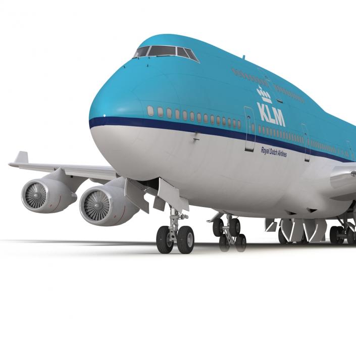 3D model Boeing 747-400 KLM Rigged