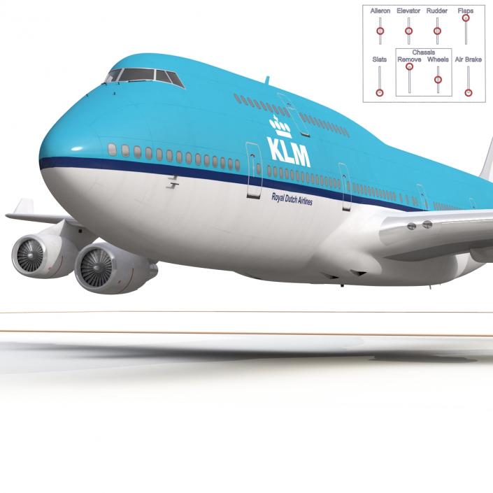 3D model Boeing 747-400 KLM Rigged