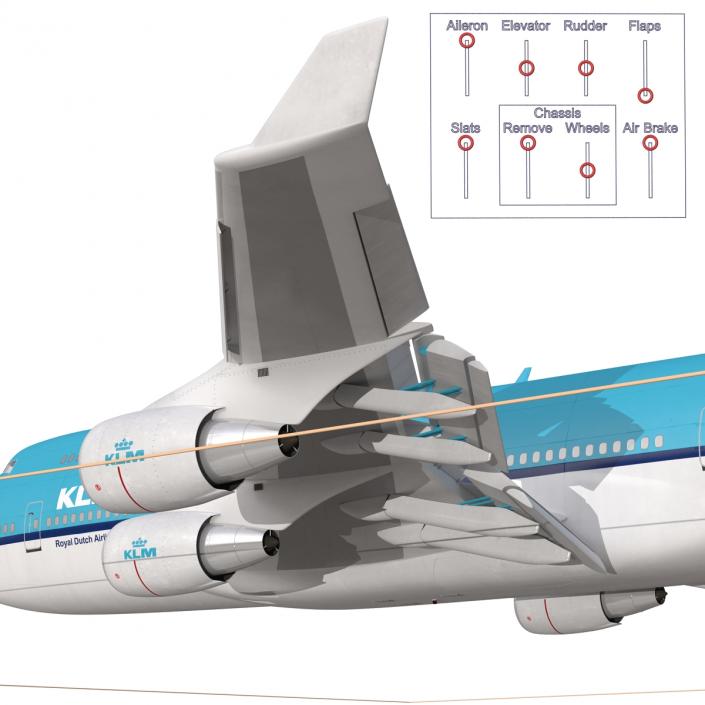 3D model Boeing 747-400 KLM Rigged