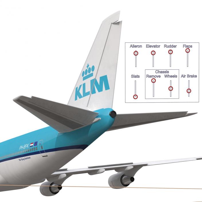 3D model Boeing 747-400 KLM Rigged