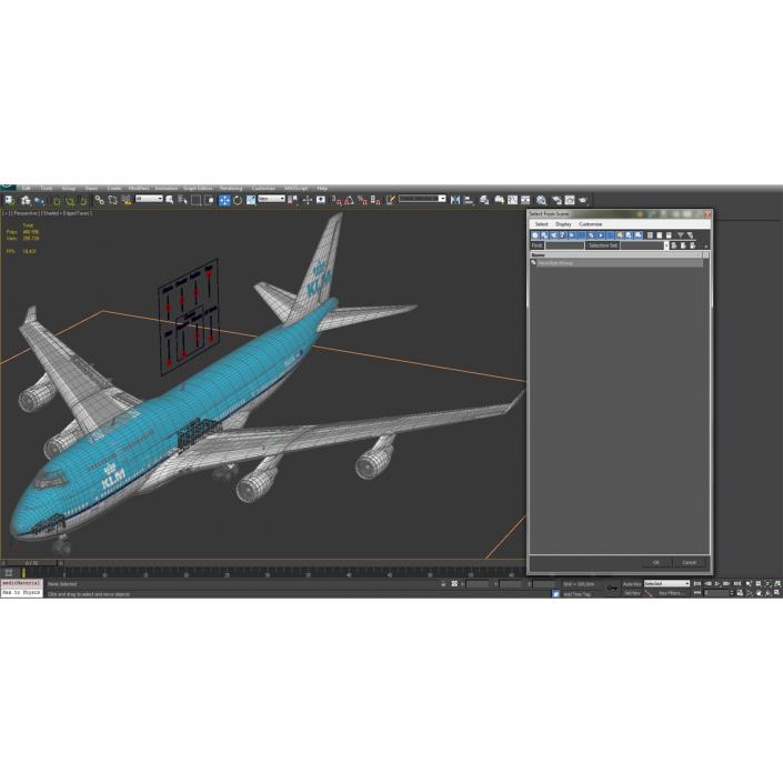 3D model Boeing 747-400 KLM Rigged