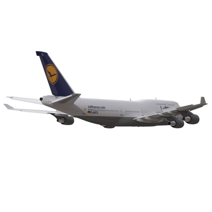 3D Boeing 747-400 Lufthansa Rigged