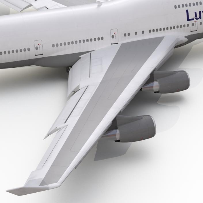 3D Boeing 747-400 Lufthansa Rigged