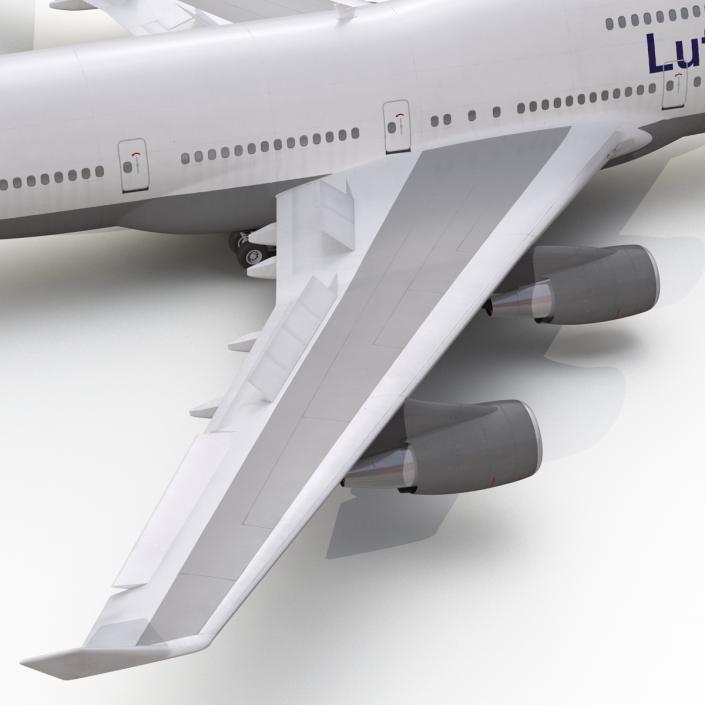 3D Boeing 747-400 Lufthansa Rigged