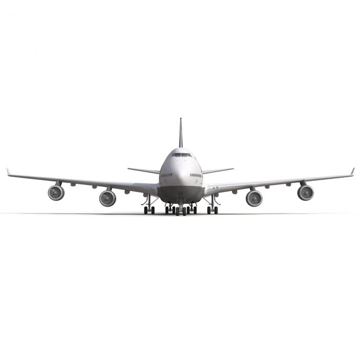 3D Boeing 747-400 Lufthansa Rigged