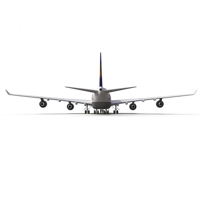 3D Boeing 747-400 Lufthansa Rigged