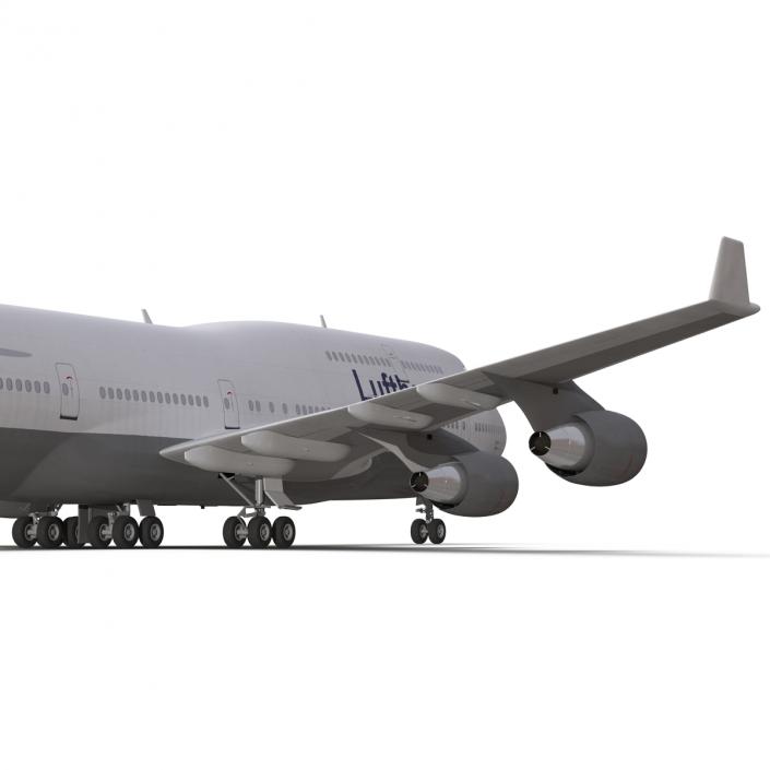 3D Boeing 747-400 Lufthansa Rigged