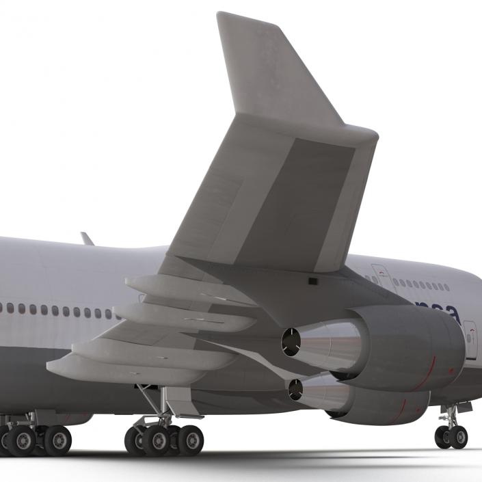 3D Boeing 747-400 Lufthansa Rigged