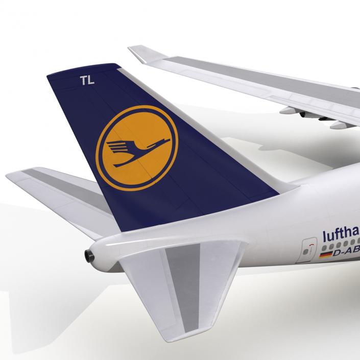 3D Boeing 747-400 Lufthansa Rigged