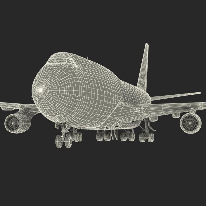 3D Boeing 747-400 Lufthansa Rigged