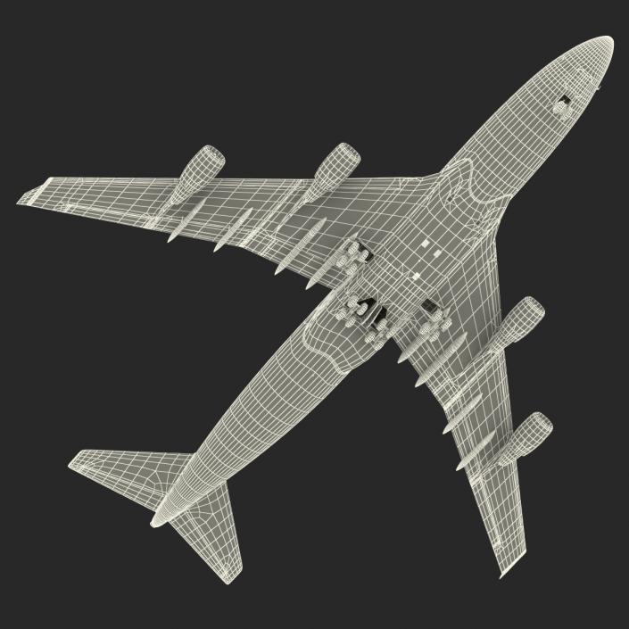 3D Boeing 747-400 Lufthansa Rigged