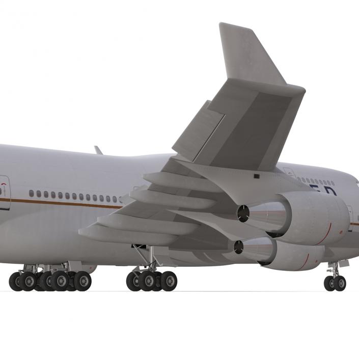 3D Boeing 747-400 United Rigged model