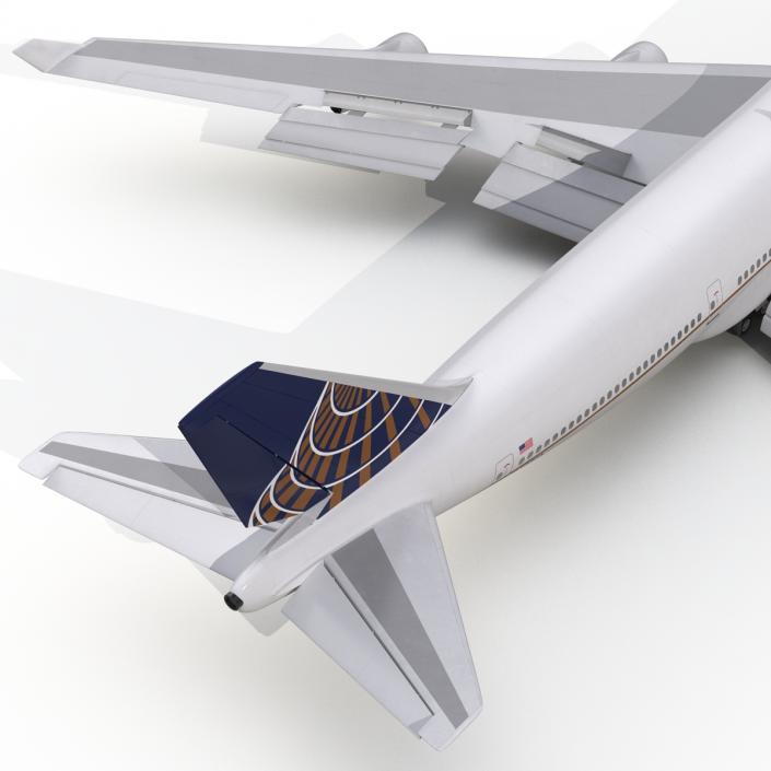 3D Boeing 747-400 United Rigged model