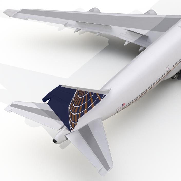 3D Boeing 747-400 United Rigged model