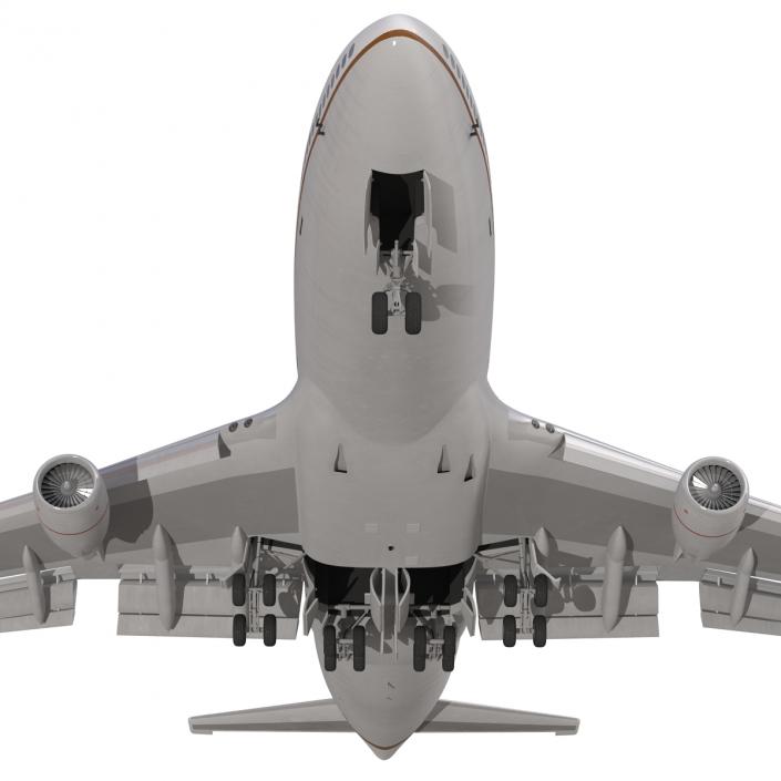 3D Boeing 747-400 United Rigged model