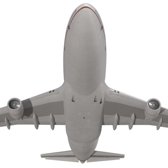 3D Boeing 747-400 United Rigged model