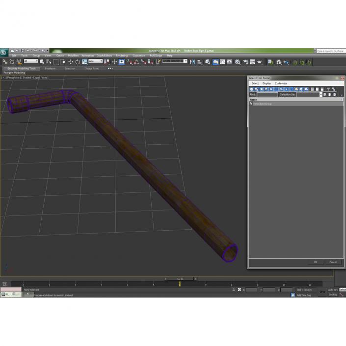 3D Broken Iron Pipe 6 model