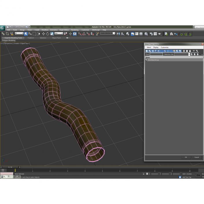 3D Broken Iron Pipe 7 model