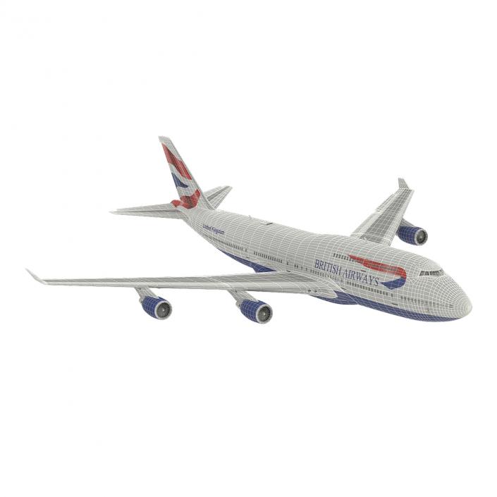 Boeing 747-400ER British Airways Rigged 3D model