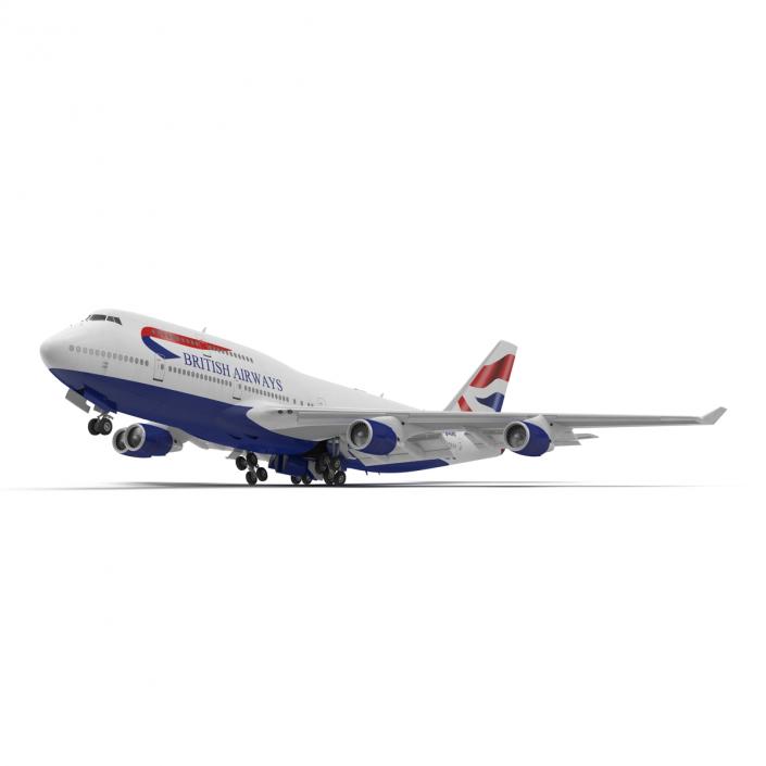 Boeing 747-400ER British Airways Rigged 3D model