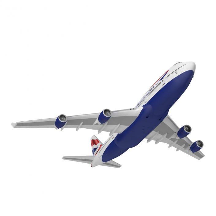 Boeing 747-400ER British Airways Rigged 3D model