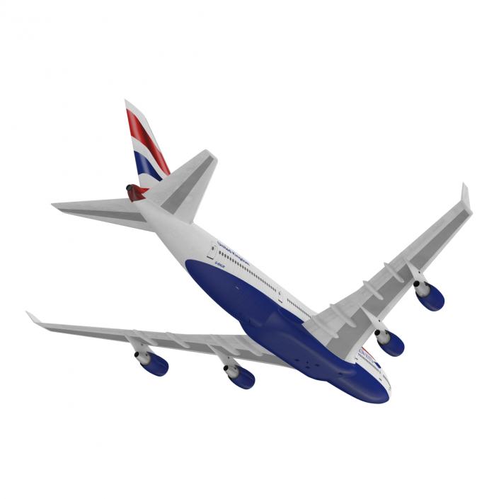 Boeing 747-400ER British Airways Rigged 3D model