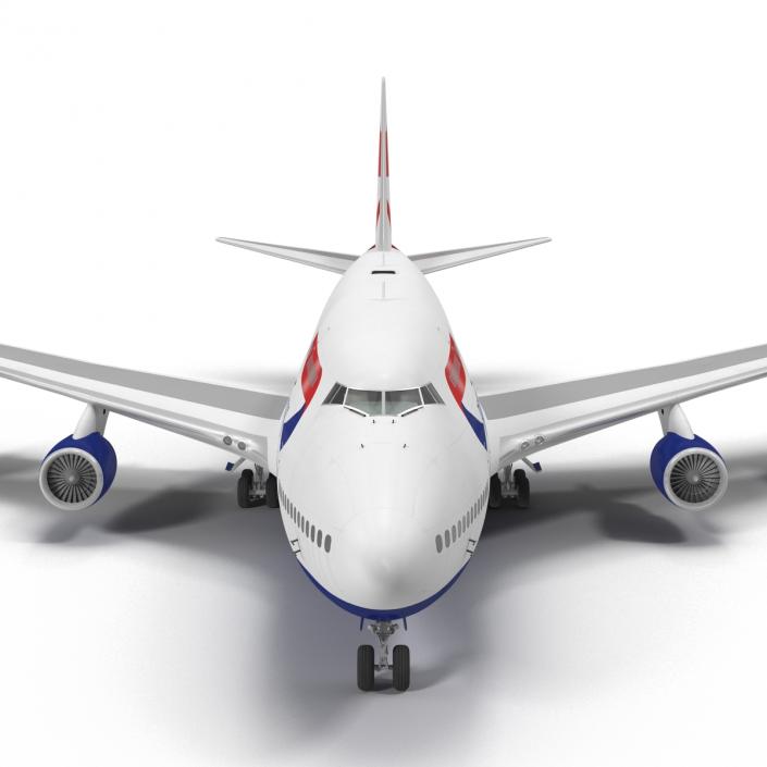 Boeing 747-400ER British Airways Rigged 3D model