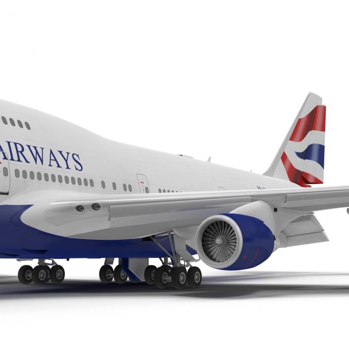 Boeing 747-400ER British Airways Rigged 3D model