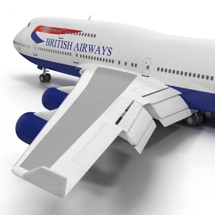 Boeing 747-400ER British Airways Rigged 3D model