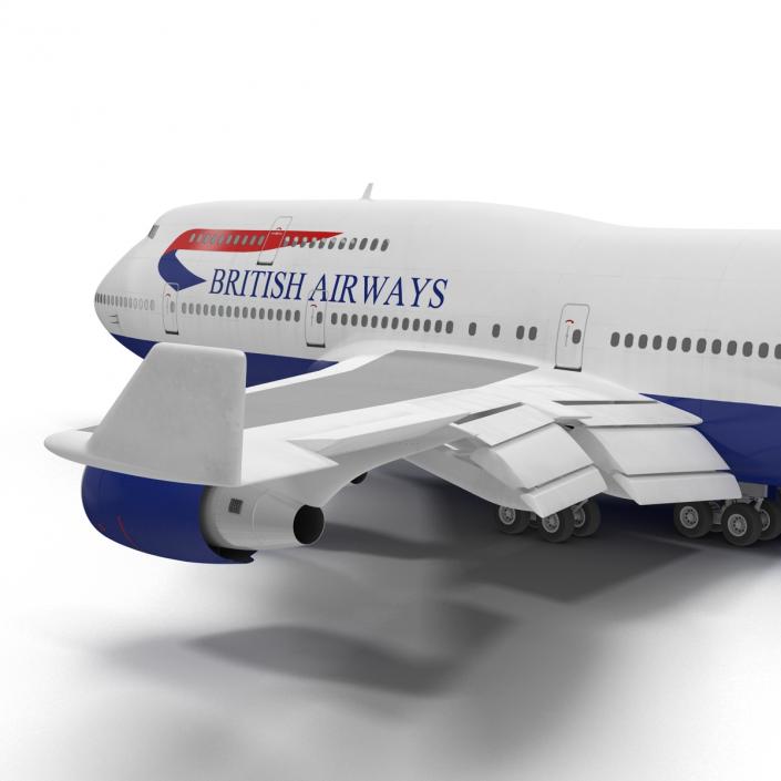 Boeing 747-400ER British Airways Rigged 3D model