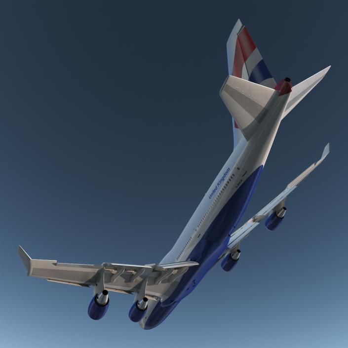 Boeing 747-400ER British Airways Rigged 3D model