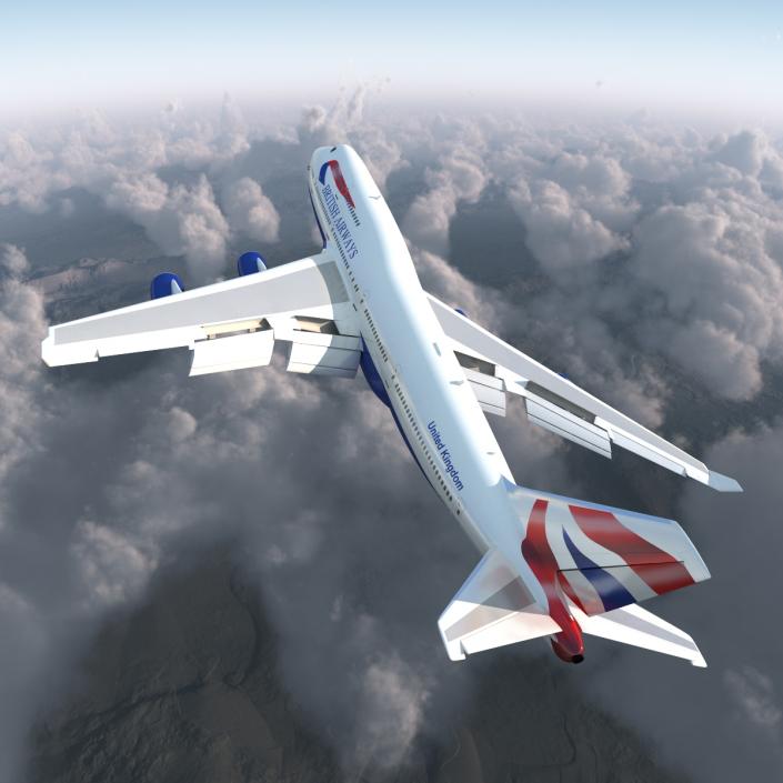 Boeing 747-400ER British Airways Rigged 3D model