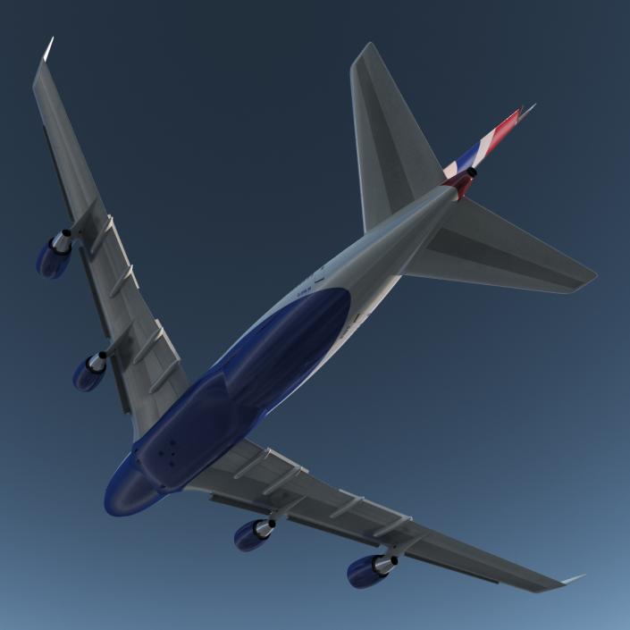 Boeing 747-400ER British Airways Rigged 3D model