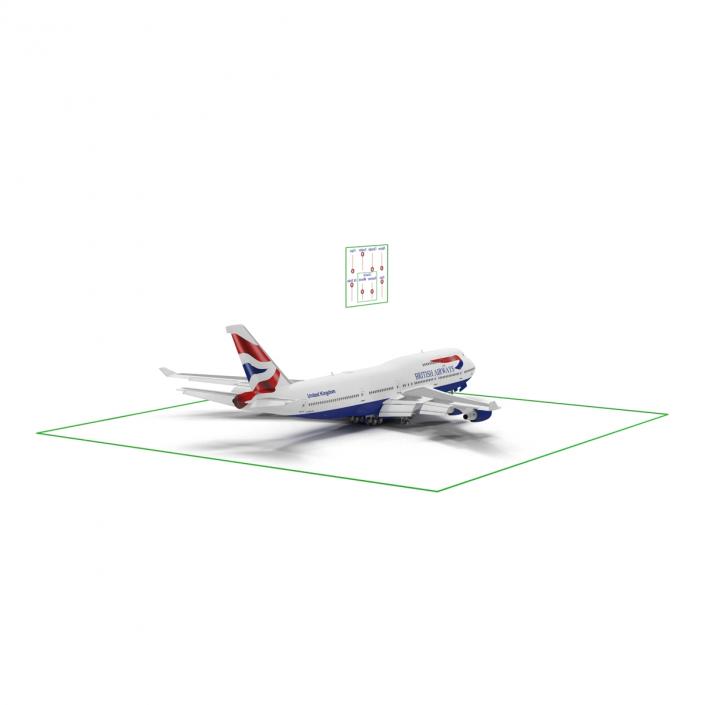 Boeing 747-400ER British Airways Rigged 3D model