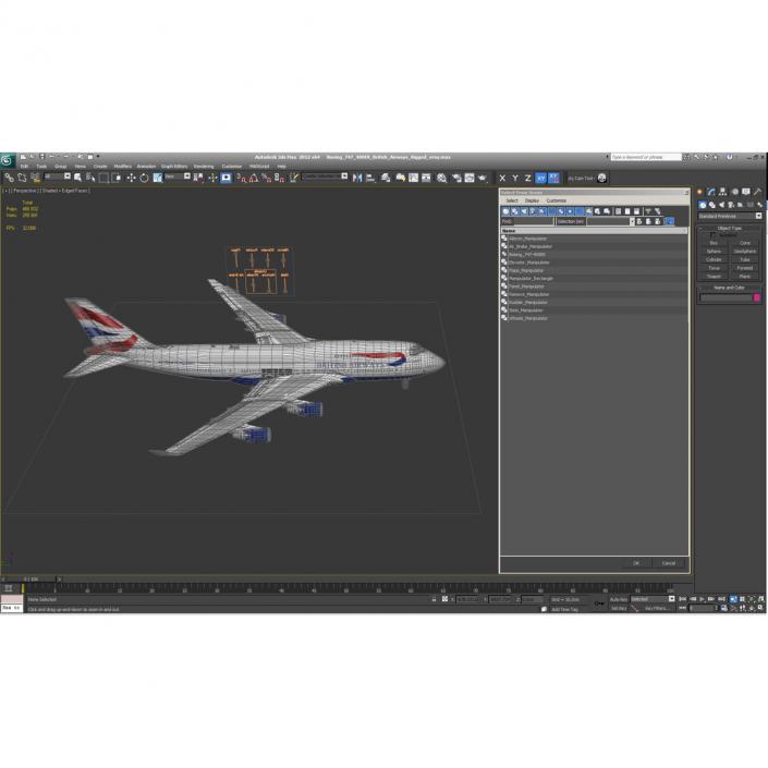 Boeing 747-400ER British Airways Rigged 3D model