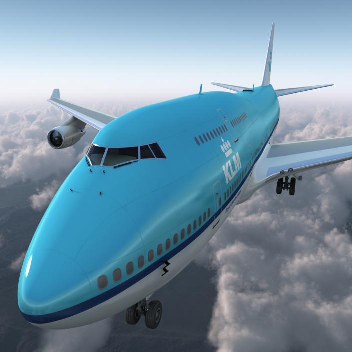 3D model Boeing 747-400ER KLM