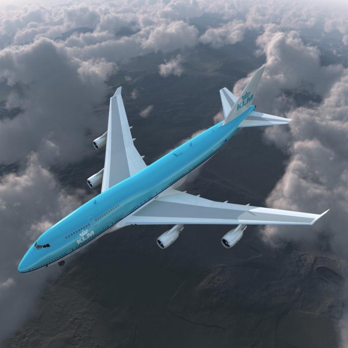 3D model Boeing 747-400ER KLM