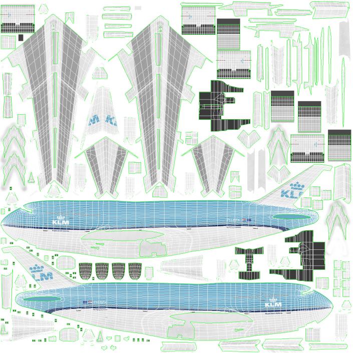 3D model Boeing 747-400ER KLM