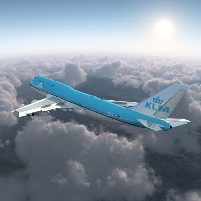 Boeing 747-400ER KLM Rigged 3D