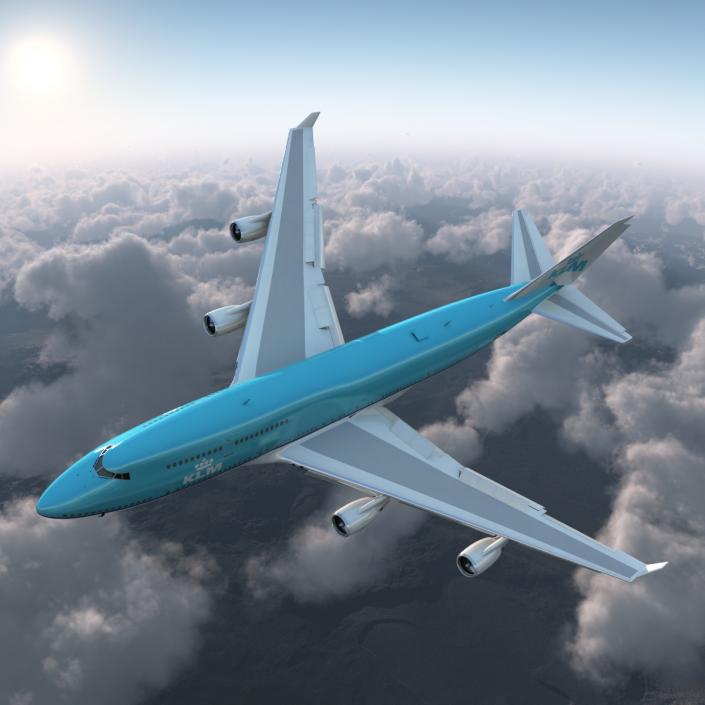 Boeing 747-400ER KLM Rigged 3D