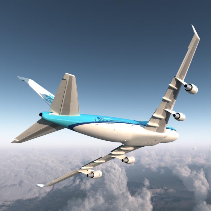 Boeing 747-400ER KLM Rigged 3D