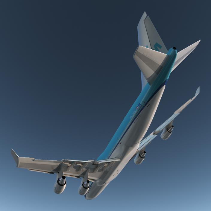 Boeing 747-400ER KLM Rigged 3D