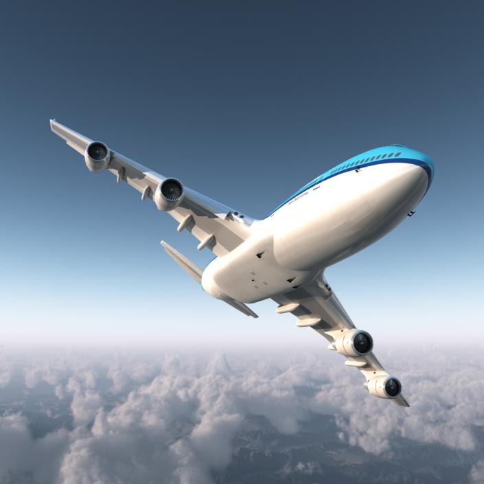 Boeing 747-400ER KLM Rigged 3D