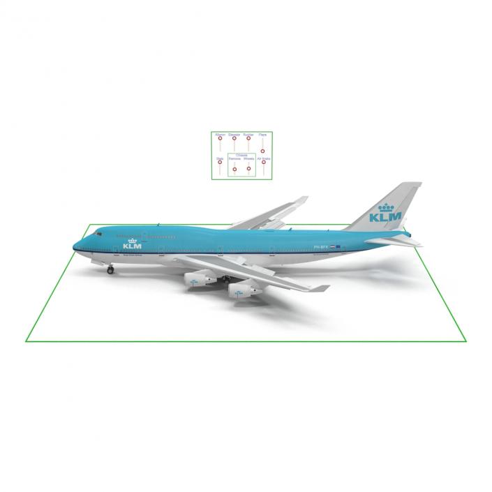 Boeing 747-400ER KLM Rigged 3D