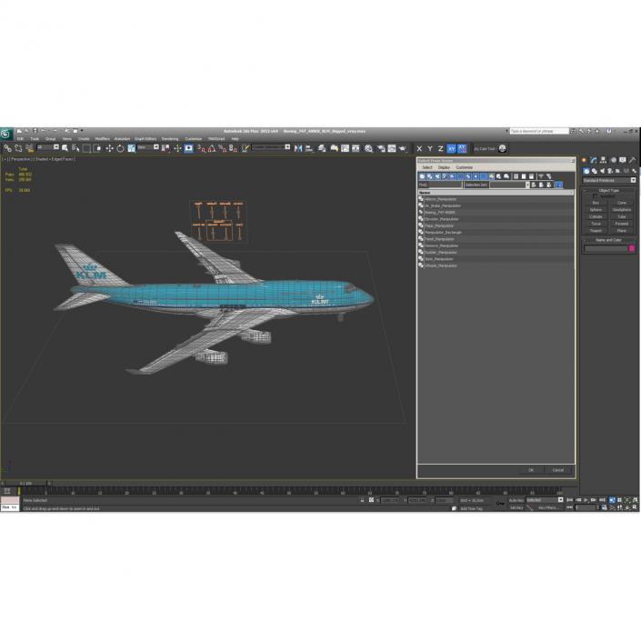 Boeing 747-400ER KLM Rigged 3D