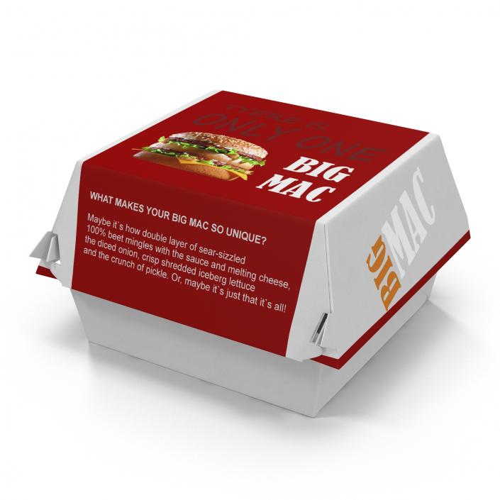 3D Burger Box Big Mac model