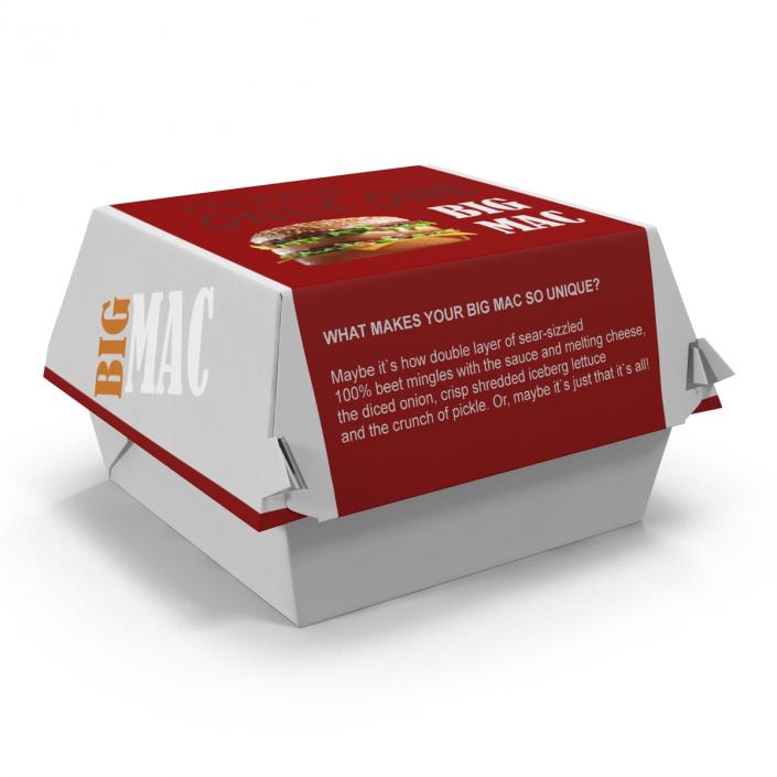 3D Burger Box Big Mac model