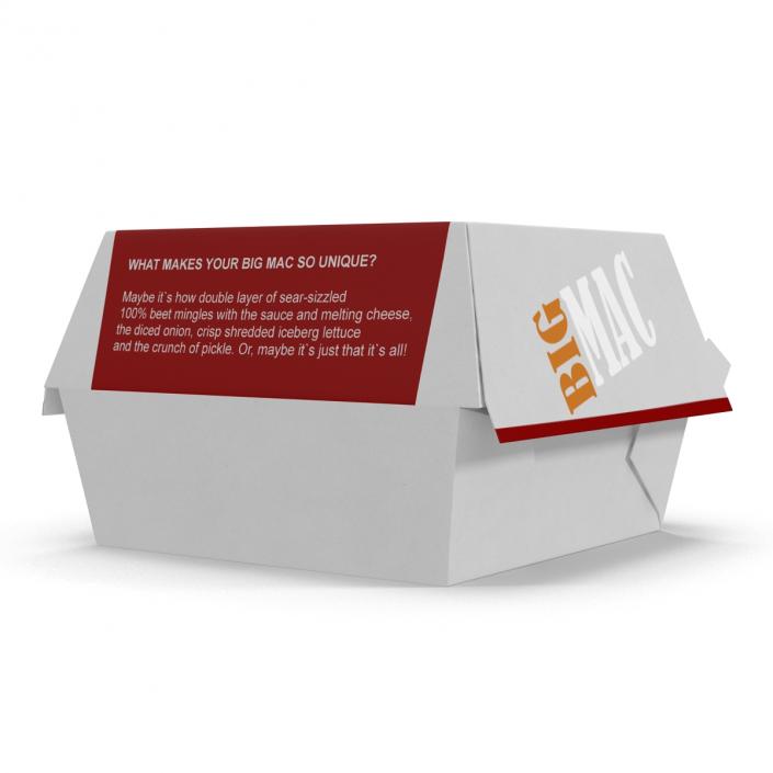 3D Burger Box Big Mac model