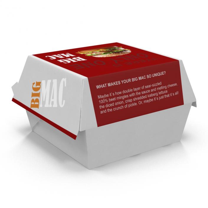 3D Burger Box Big Mac model